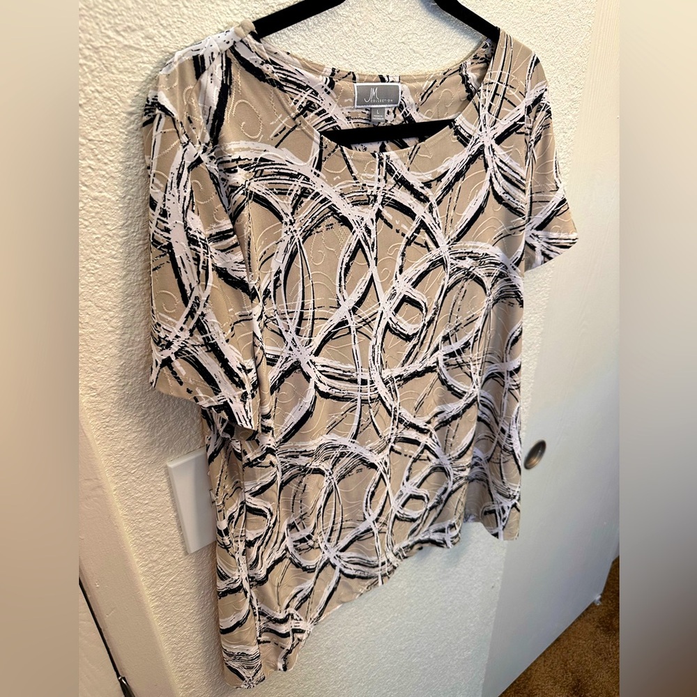 JM collection, vintage, Abstract Patterned Women's Top. Size Large.